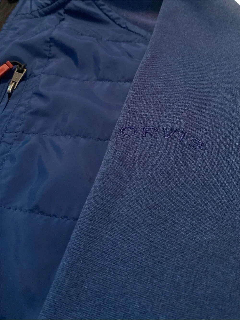 Navy Blue Quilted Front Jacket Large